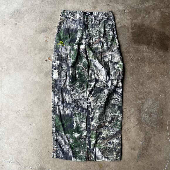 VINTAGE MOSSY OAK CAMO PANTS CARGO FITS 28X30 LOOSE FIT HUNTING REALTREE OUTDOOR - Picture 1 of 6